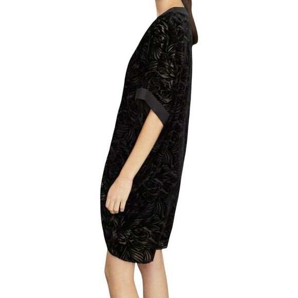 BCBGMAXAZRIA EUC velvet burnout V neck mini in Black Size S - Picture 2 of 8